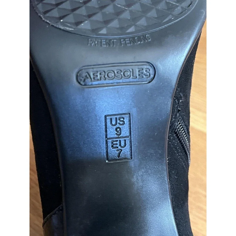 Aerosoles Boots Womens Size 9 Black Snake Day Strole Ankle Block Heel Booties